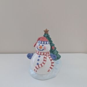 LOTUS CHRSITMAS SNOWMAN 1996 DECOR NAPKIN HOLDER